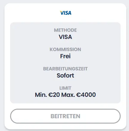 Auszahlung mit Visa