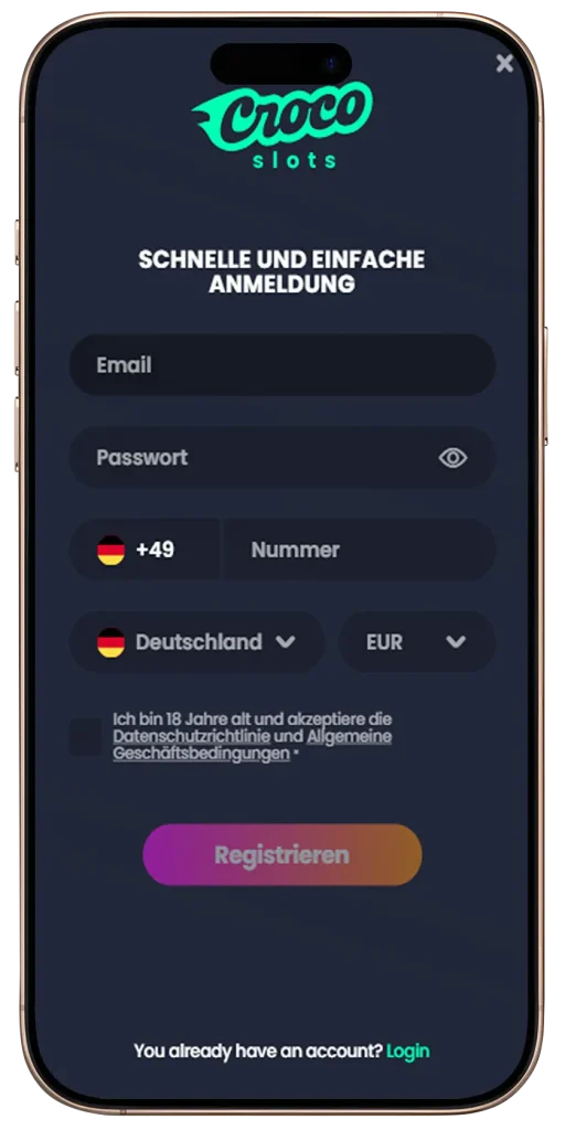 Mobile Registrierung