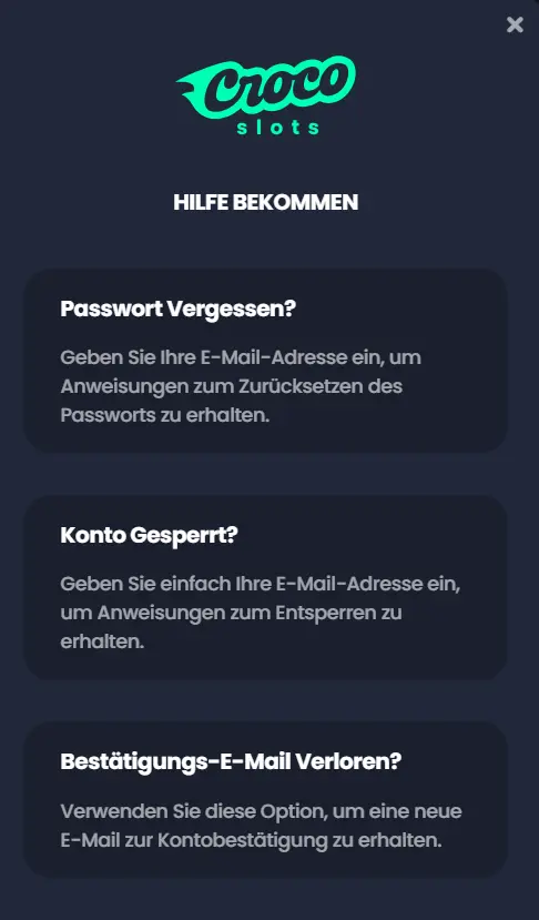 Hilfe mit Login