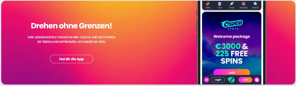 Crocoslots Casino mobile App