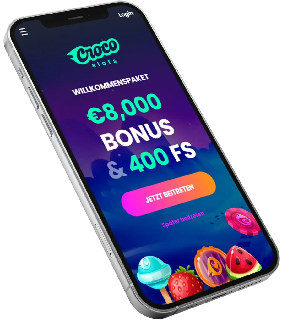 Homepage des Casinos auf dem Handy