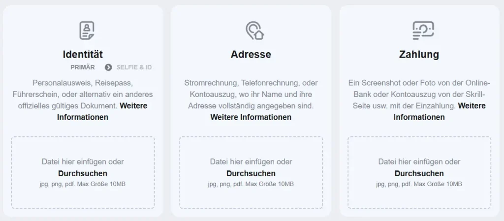 Verifizierung des Kontos