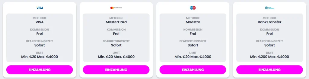 Crocoslots Zahlungsmethoden